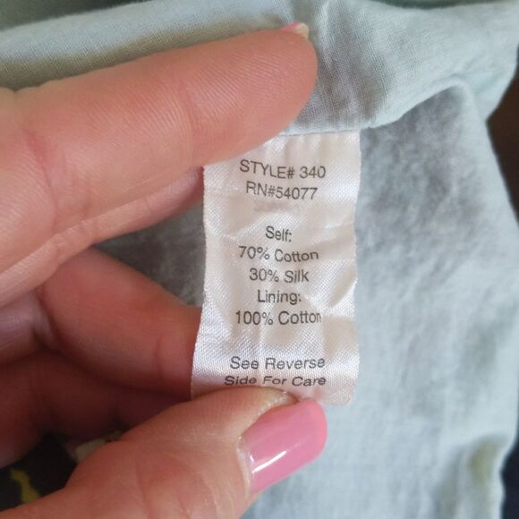 CAbi style #340 tropical tank, cotton/silk, criss cross straps, lined, size 10 - Picture 8 of 8